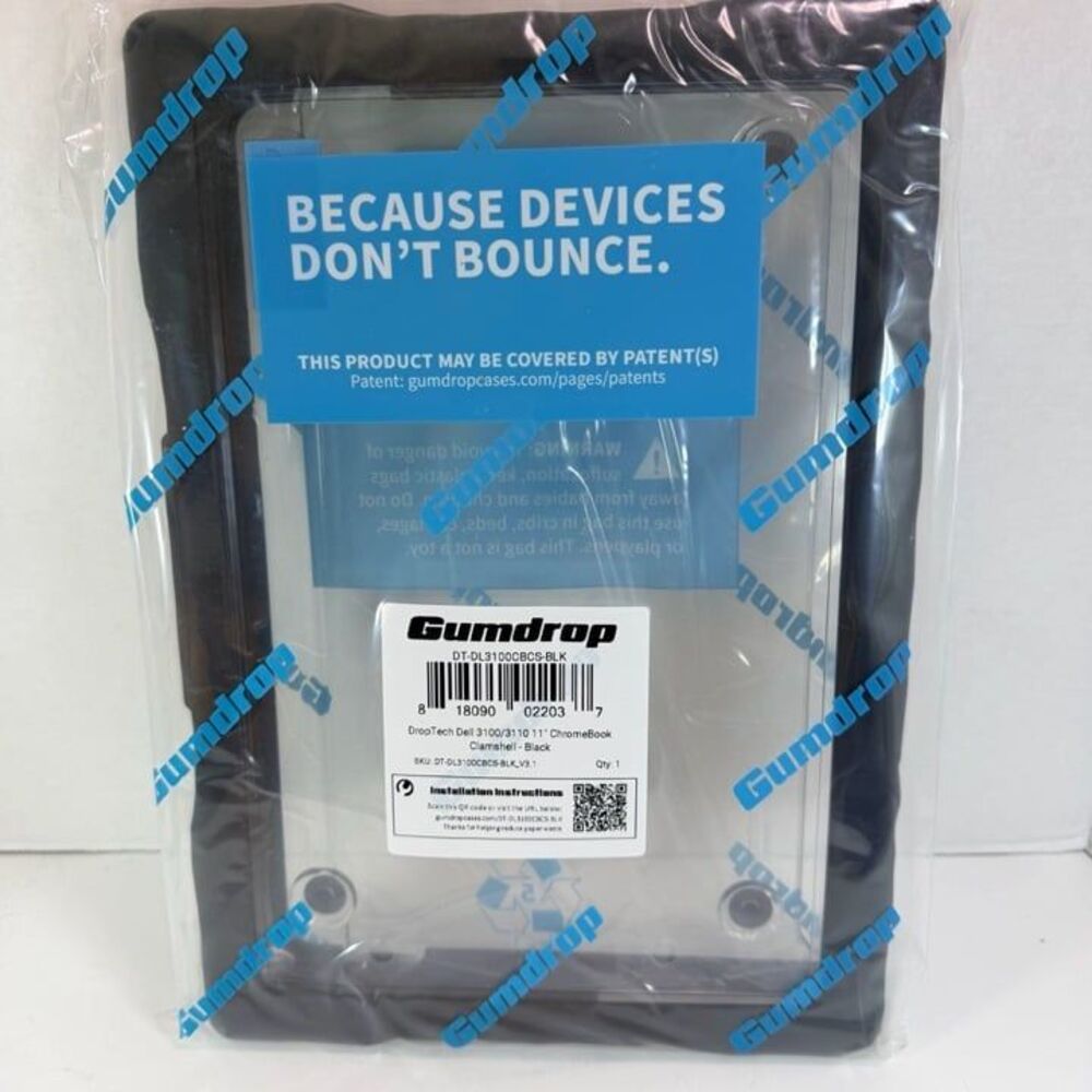 Gumdrop DropTech Dell 3100/3110 11" Chromebook Clamshell Case - Black